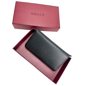 BALLY Logo Saffiano Leather Zip Around Wallet New in Box